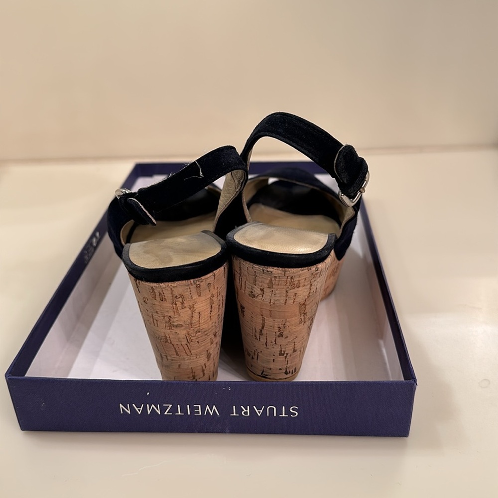 Stuart Weitzman Platform, Navy, Suede - image 2